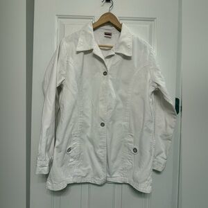 Tudor Court White Denim Jacket – Size Large – Classic Layering Piece
